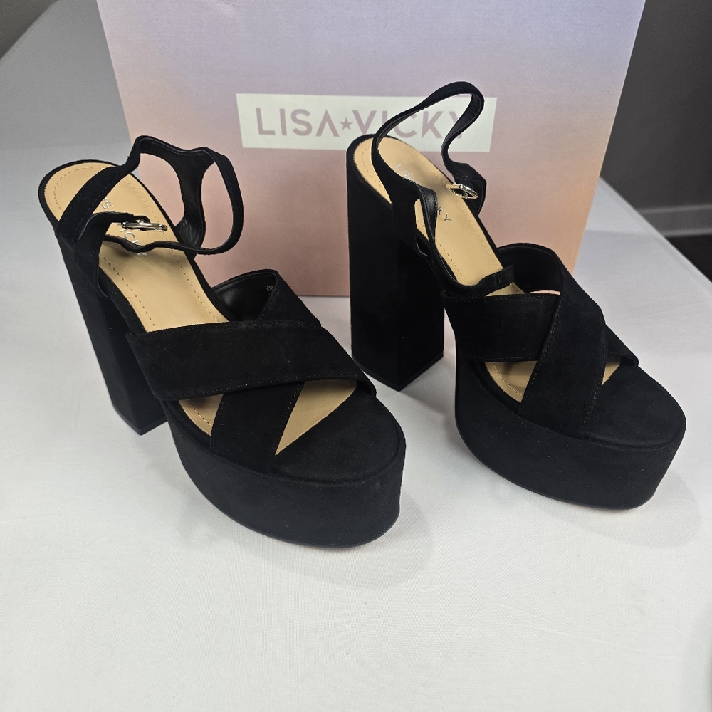 Lisa Vicky Jam Strappy Platform Sandal Block Heel Size 8‎ NEW - Picture 9 of 12